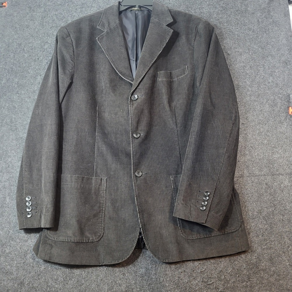 Eddie Bauer Mens Corduroy Blazer Jacket Brown 3 Button Sport Coat Large